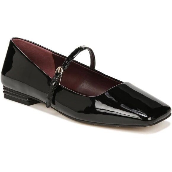 Franco Sarto Womens Black Patent Faux Leather Tinsley Mary Jane Ballet Flats - Picture 2 of 9